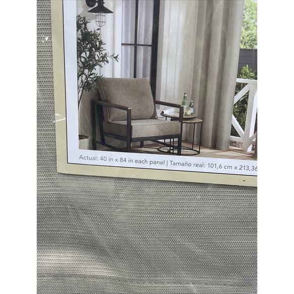 Allen + Roth 40"X84" Grommet Top Curtain TAUPE Panel Set (2 Panels) #5263955. - Picture 9 of 10